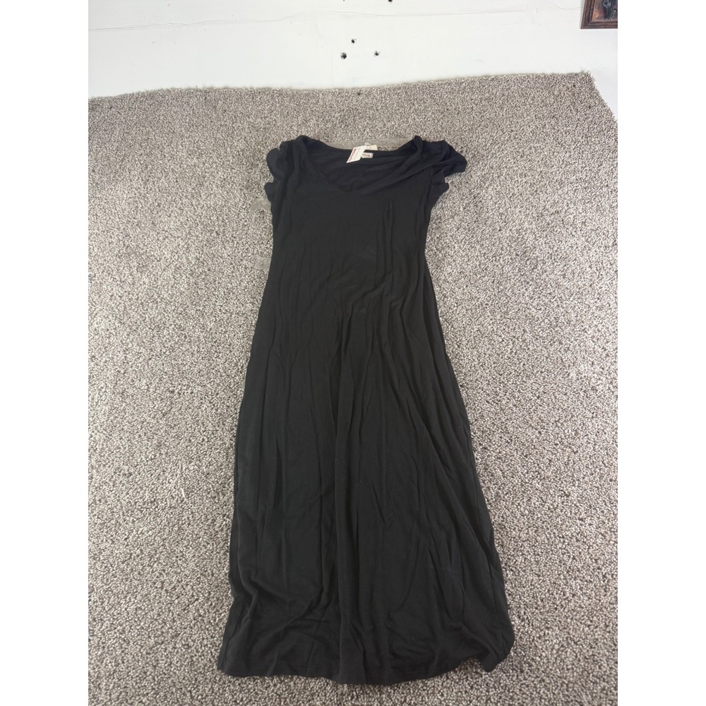 See You Monday Los Angeles Womens Black V-Neck Cap Sleeve Maxi Dress Large NWT